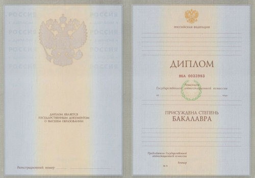 Диплом бакалавра 2004 - 2009 года