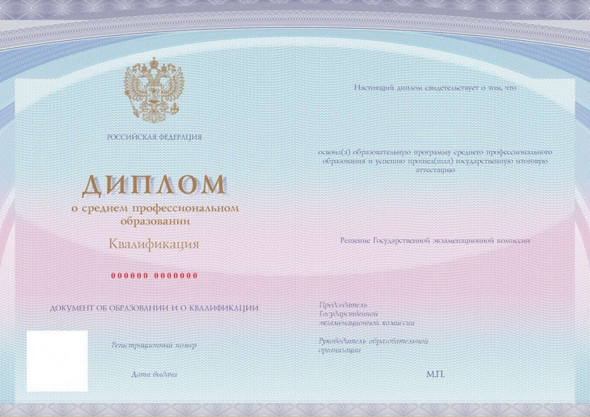 Диплом СПО с 2023 по 2025 год